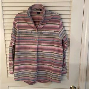 Ruff Hewn Multicolored Cotton Stripes Relaxed Boxy Button Down Shirt
